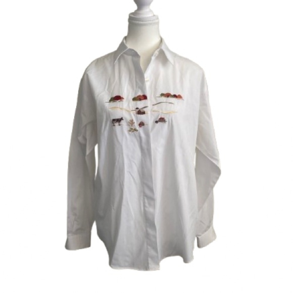 Vintage White women’s Shirt with Embroidery